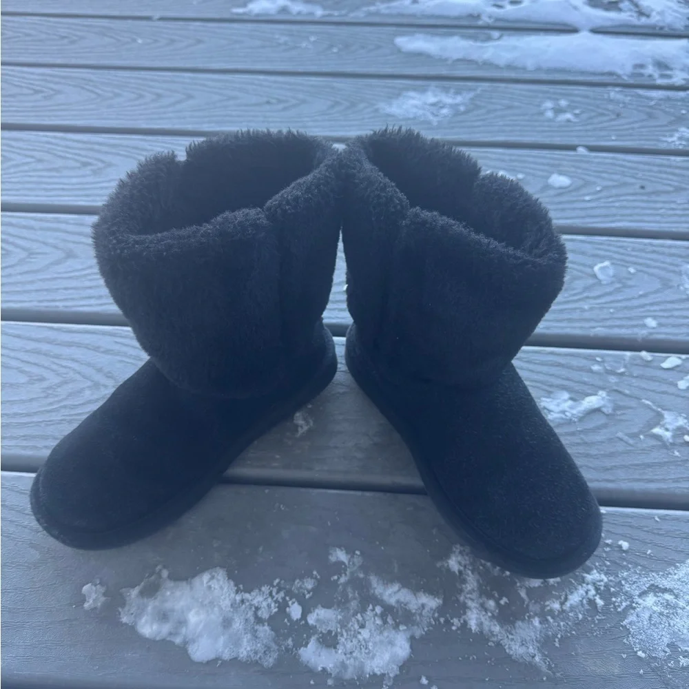 Koolaburra by UGG Girls Faux Fur Winter Boots Black – Size 3